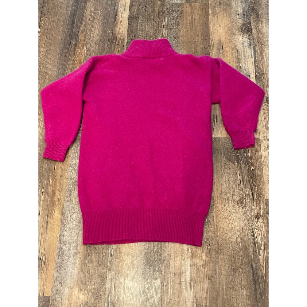 The Limited Hot Pink Fuschia Mockneck Lambswool and Angora Tunic sweater Small - Picture 3 of 11
